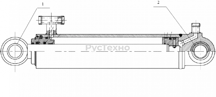 Шарнирное сочленение рулевого гидроцилиндра с рамой